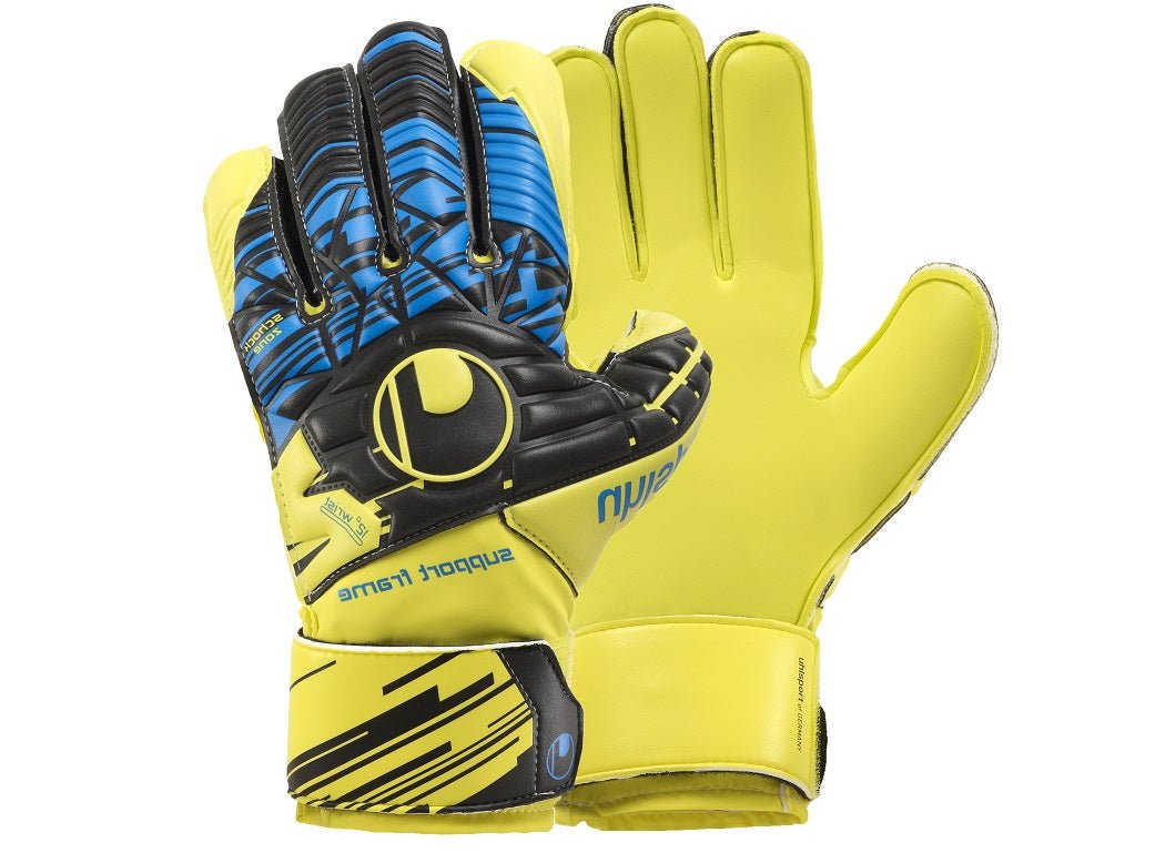 Uhlsport Eliminator Soft SF Goalkeeper Gloves Fluo Yellow/Blavk/Blue - Best Buy Soccer